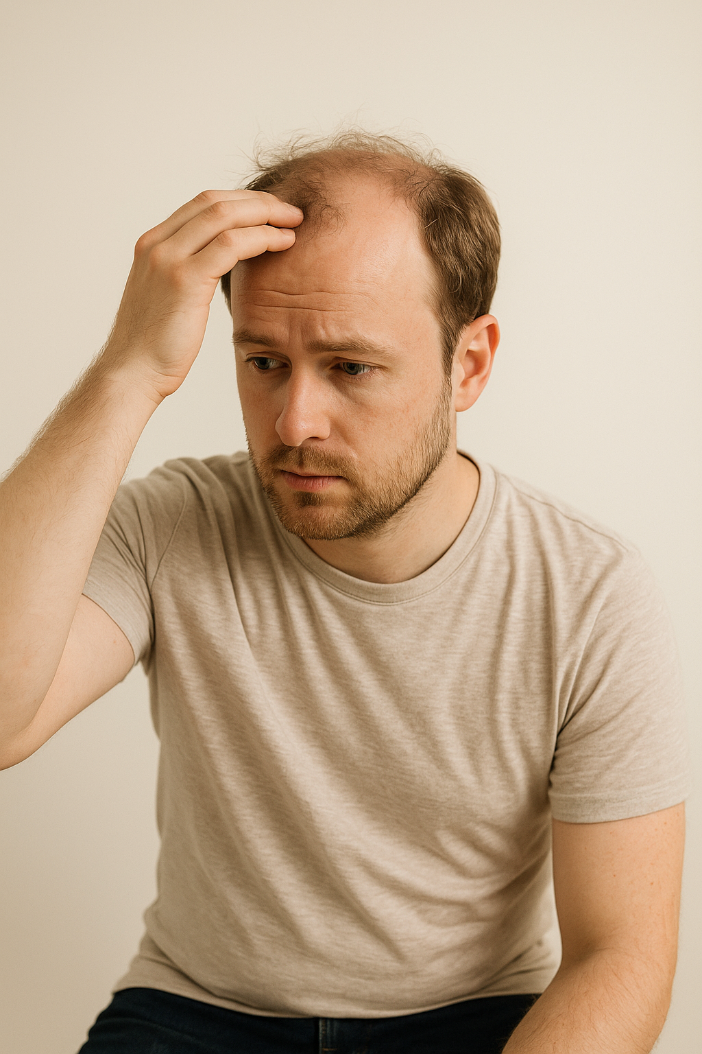 Man concerned about hair loss