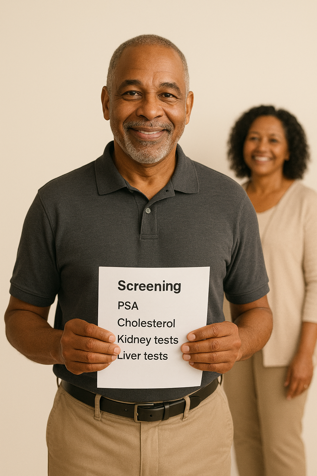 Man attending preventive health screening